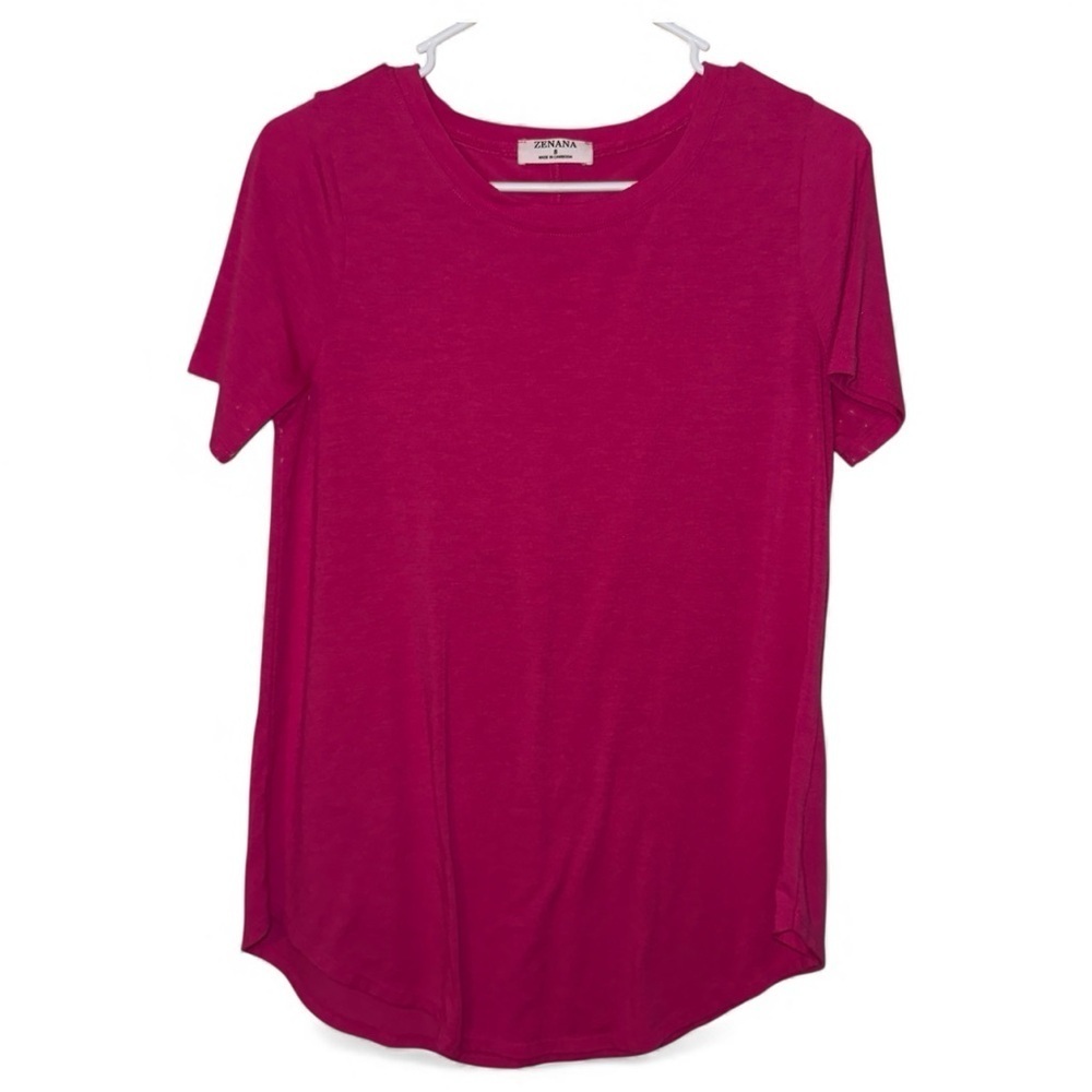 🌺Zenana  Fuchsia Short Sleeve Tee
